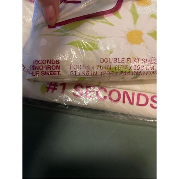 Vintage Two New Packages No-Iron Percale Double Flat Sheets 81x96” made in USA - Picture 8 of 10